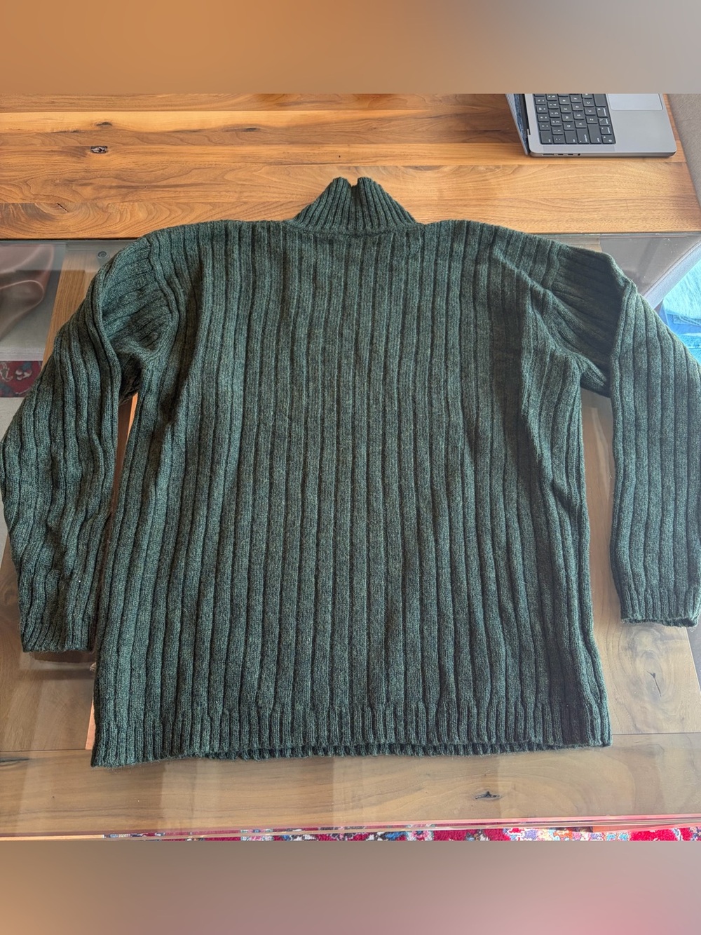 100% Wool Ribbed Collared Sweater - Picture 6 of 7